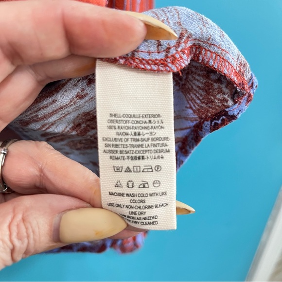 EUC! FREE PEOPLE Birds Of A Feather Floral Blouse Size SP - Picture 7 of 9